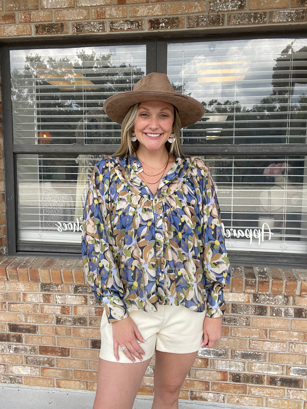 Blue Meadow Floral Blouse