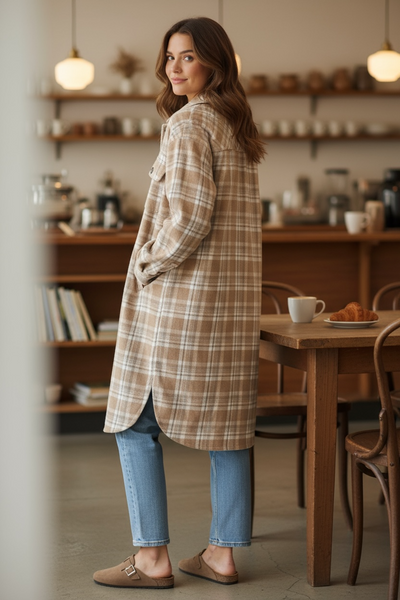 Mocaccino Plaid Shacket