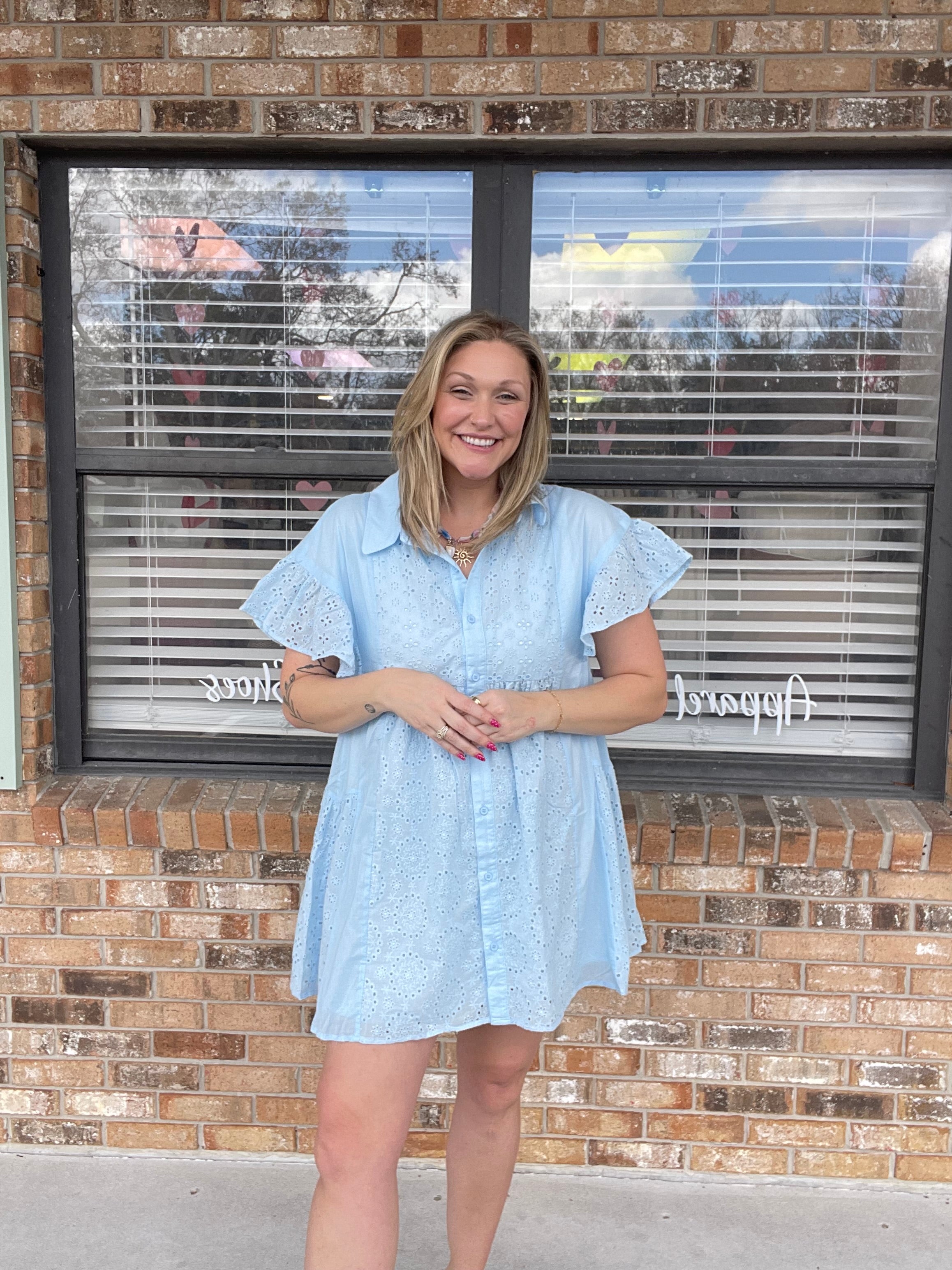 Blue Haven Eyelet Dress