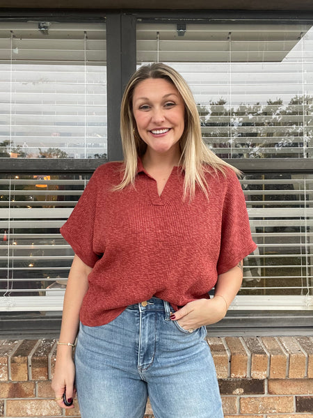 Copper Leaf Knit Top