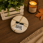 Brown White Dashes-4pk Coasters