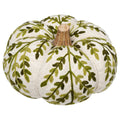 6.25" Green Leaf Embroidered Pumpkin Fall Autumn