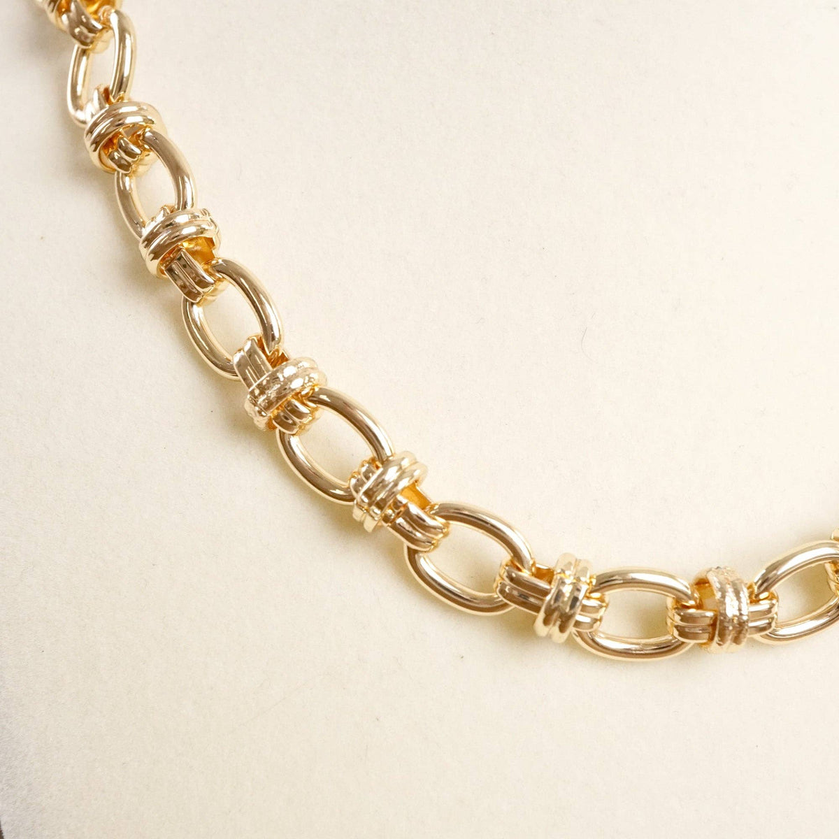 Chunky Fancy Chain Necklace –Gold Tone