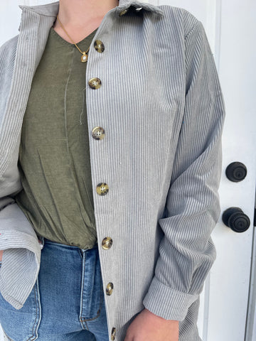 Heather Grey Shacket