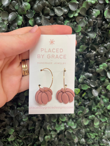 Brown Orange Pumpkin Hoops