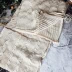 Ivory/White Knit Throw Blanket