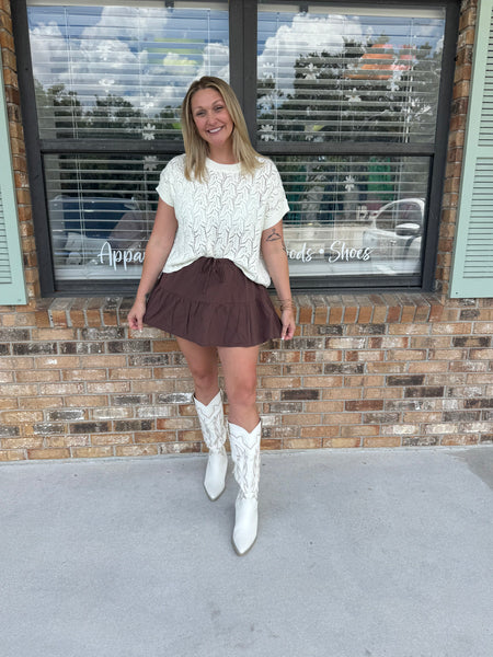 Espresso Tiered Skort