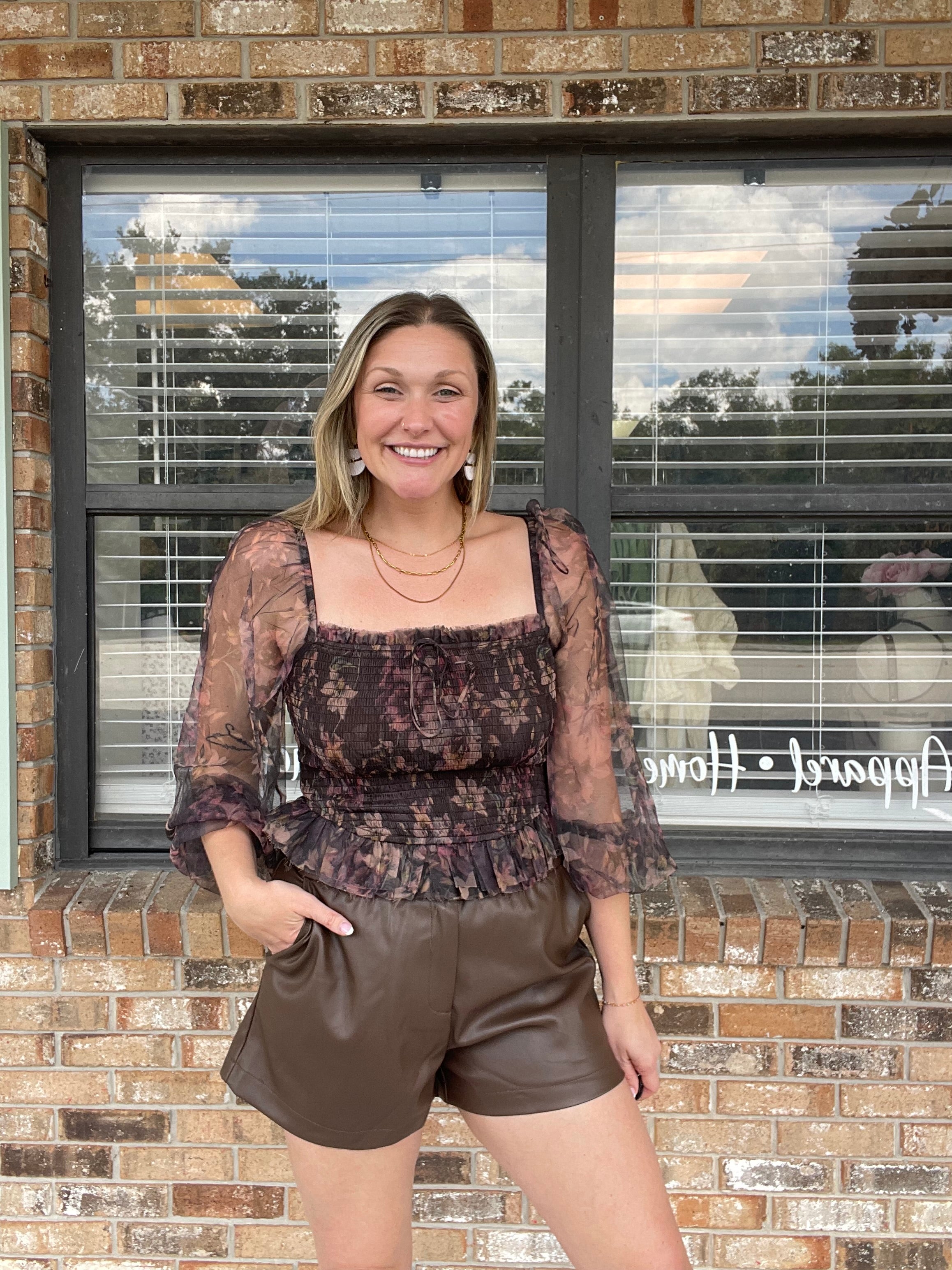 Moody Blooms Mesh Top