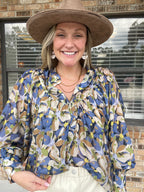 Blue Meadow Floral Blouse