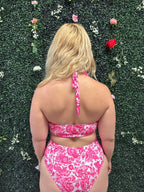 Coral Crush Halter Bikini Top