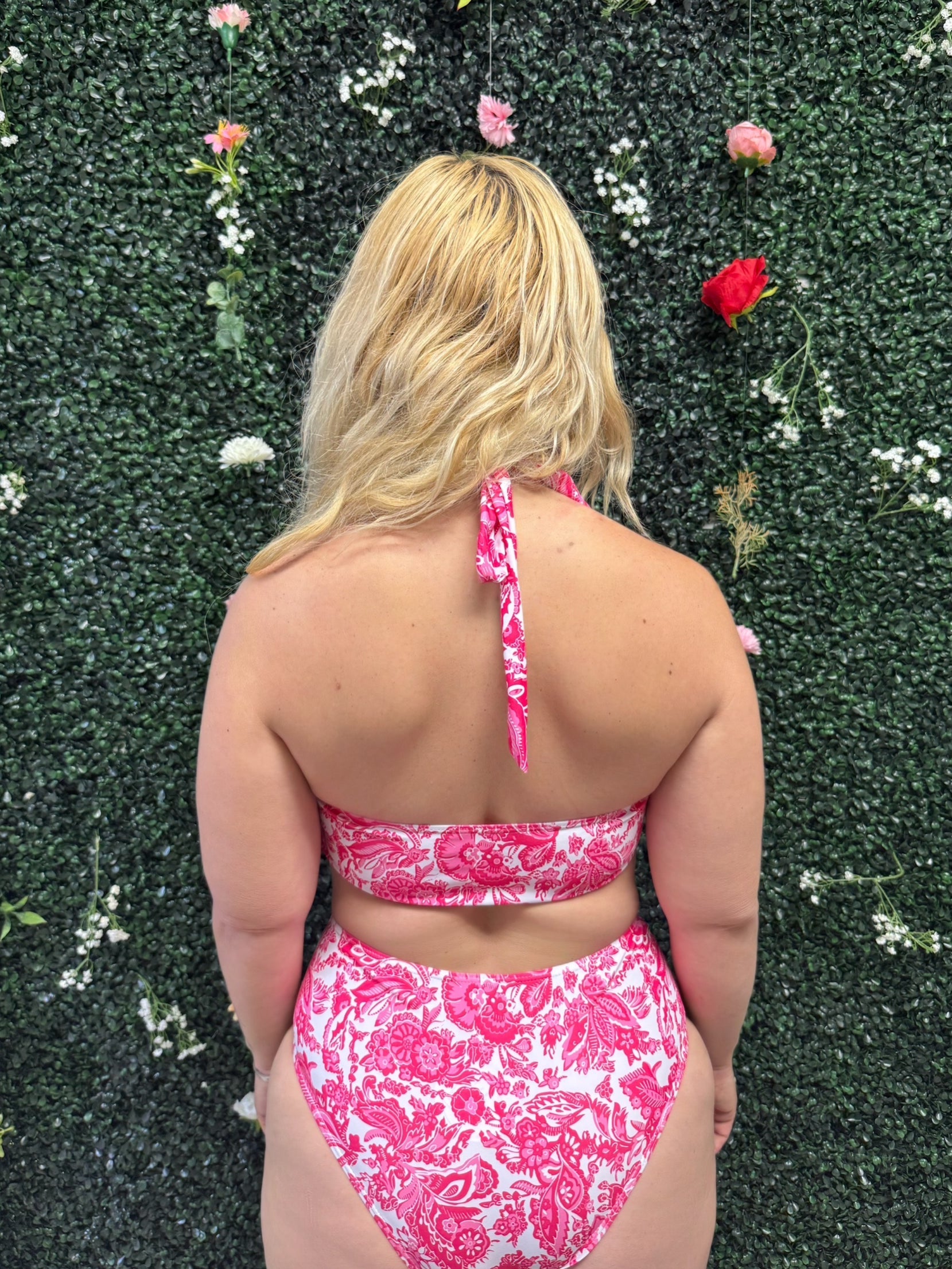 Coral Crush Halter Bikini Top