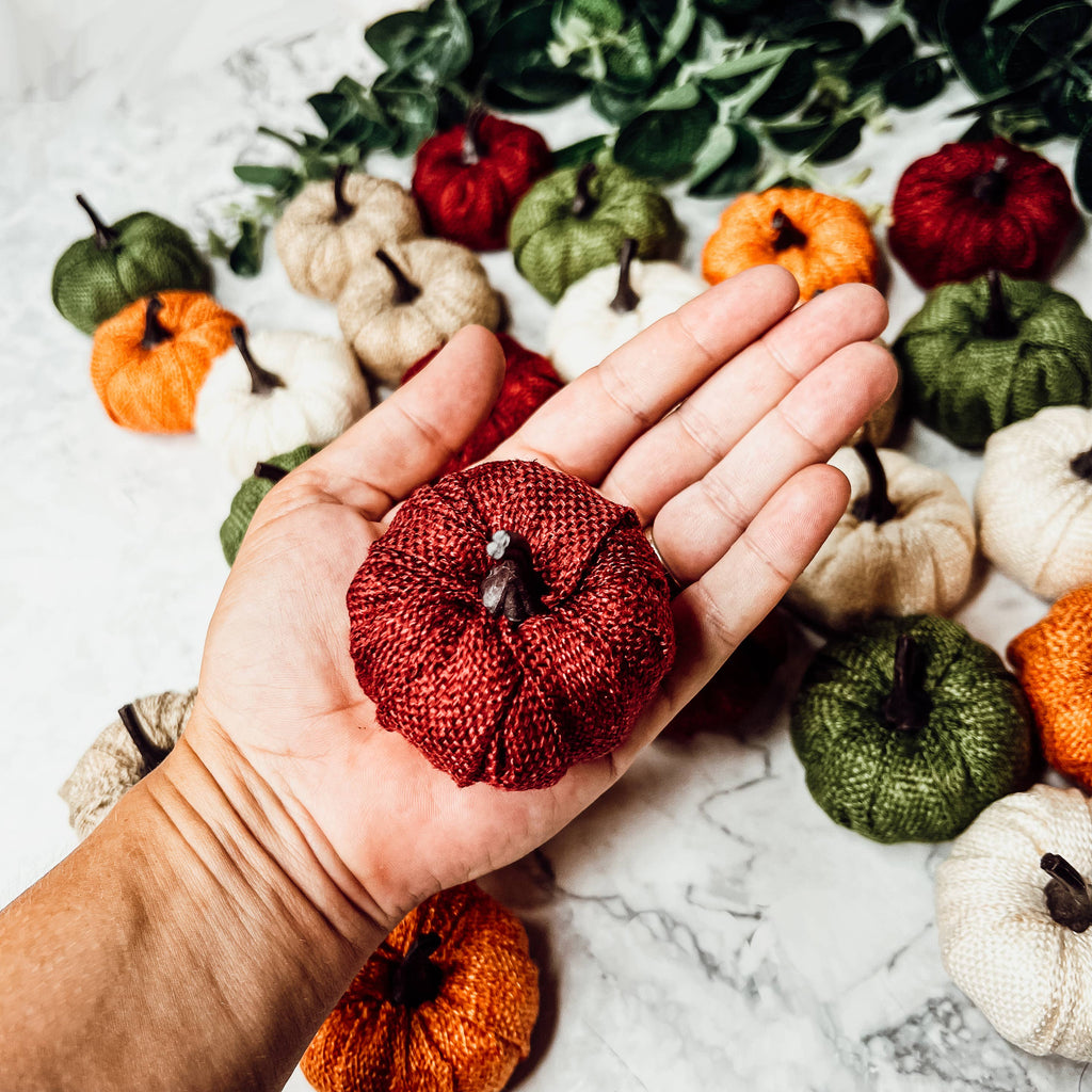 Burgundy Mini Pumpkin Decoration