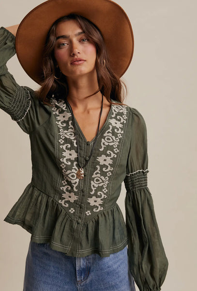 Forest Embroidered Blouse
