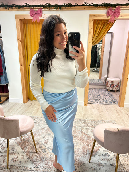 Candy Sky Satin Skirt