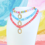 Candy Beaded Necklace: Blue