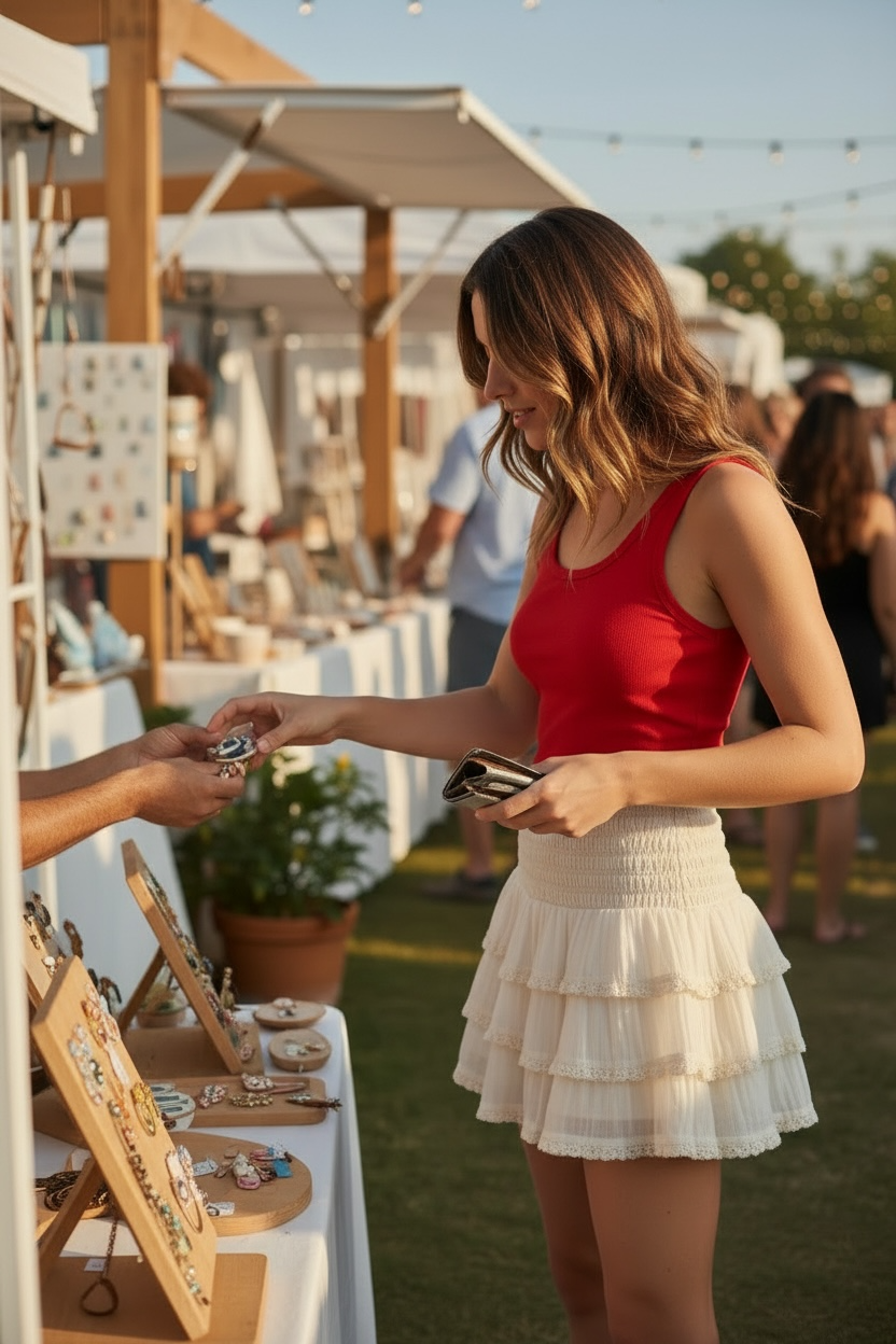 Creme Lace Ruffle Skort
