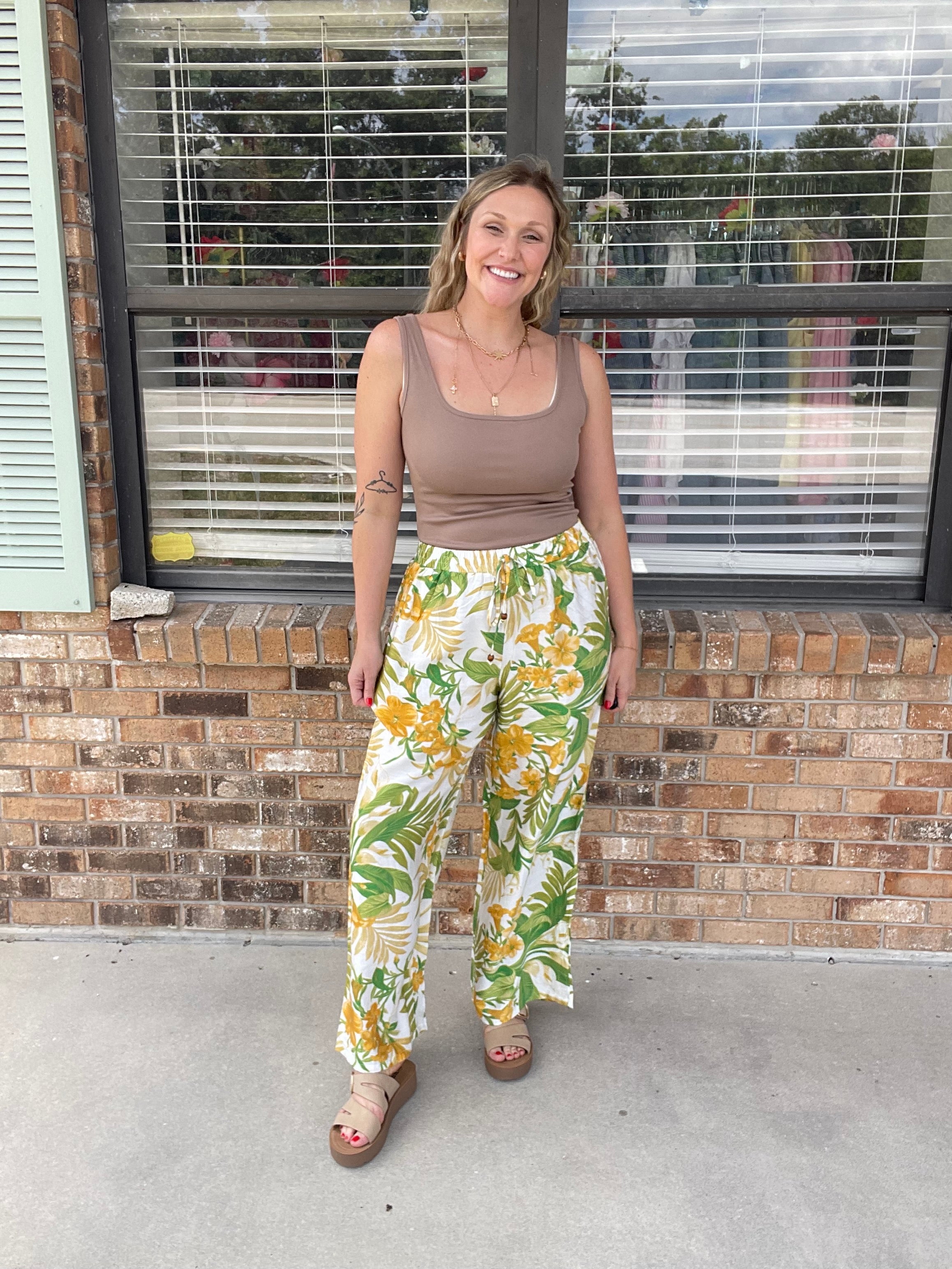 Golden Palm Pants