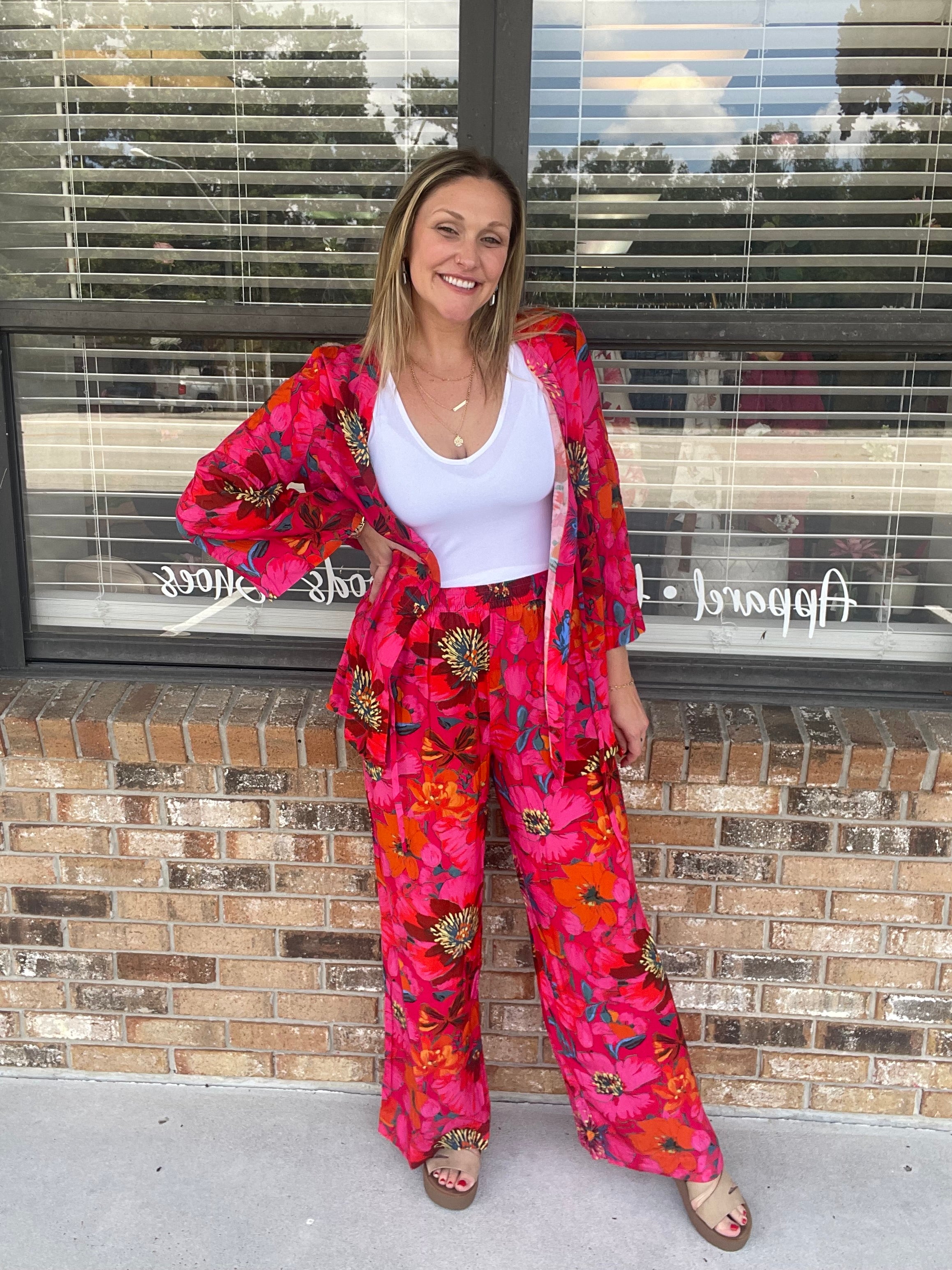 Electric Bloom Tie Top