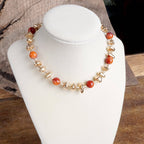 Beaded Glass Red Beads Necklace