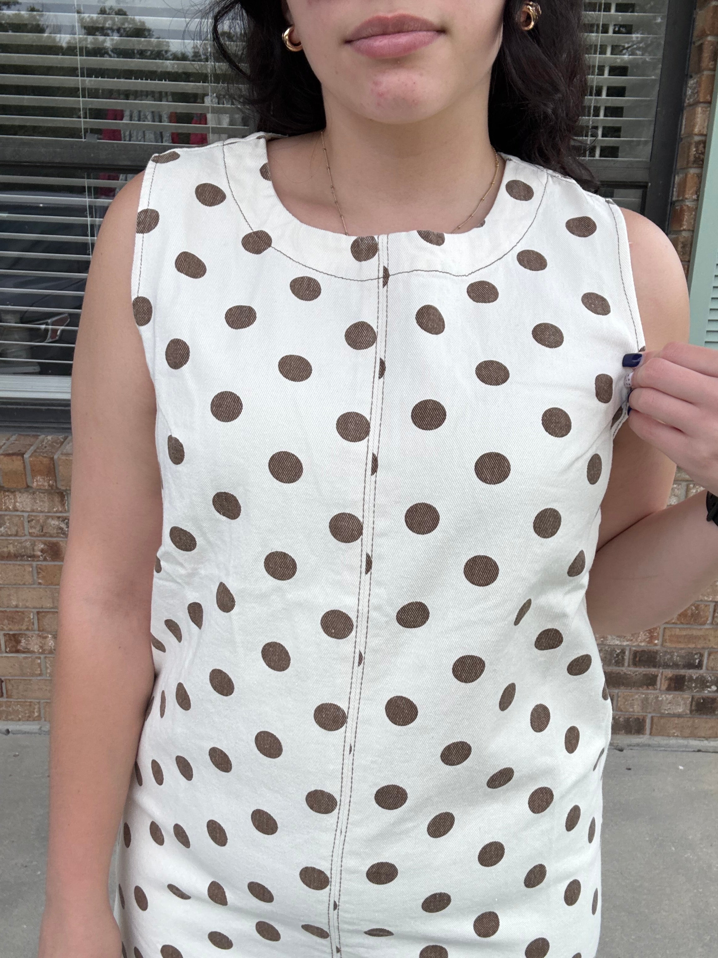 Mocha Dot Mini Dress