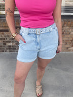 Belted Roll Up Shorts