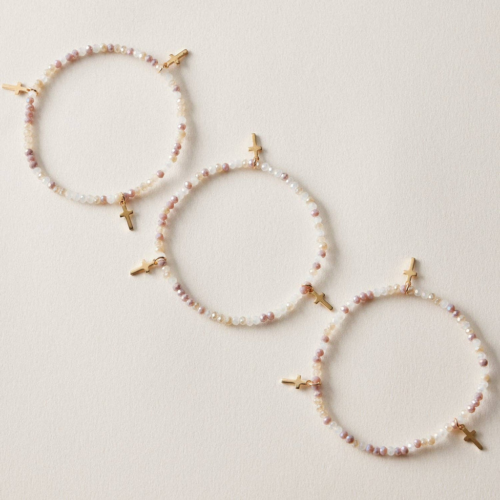 Multi Cross Charm Bracelet Stack Set