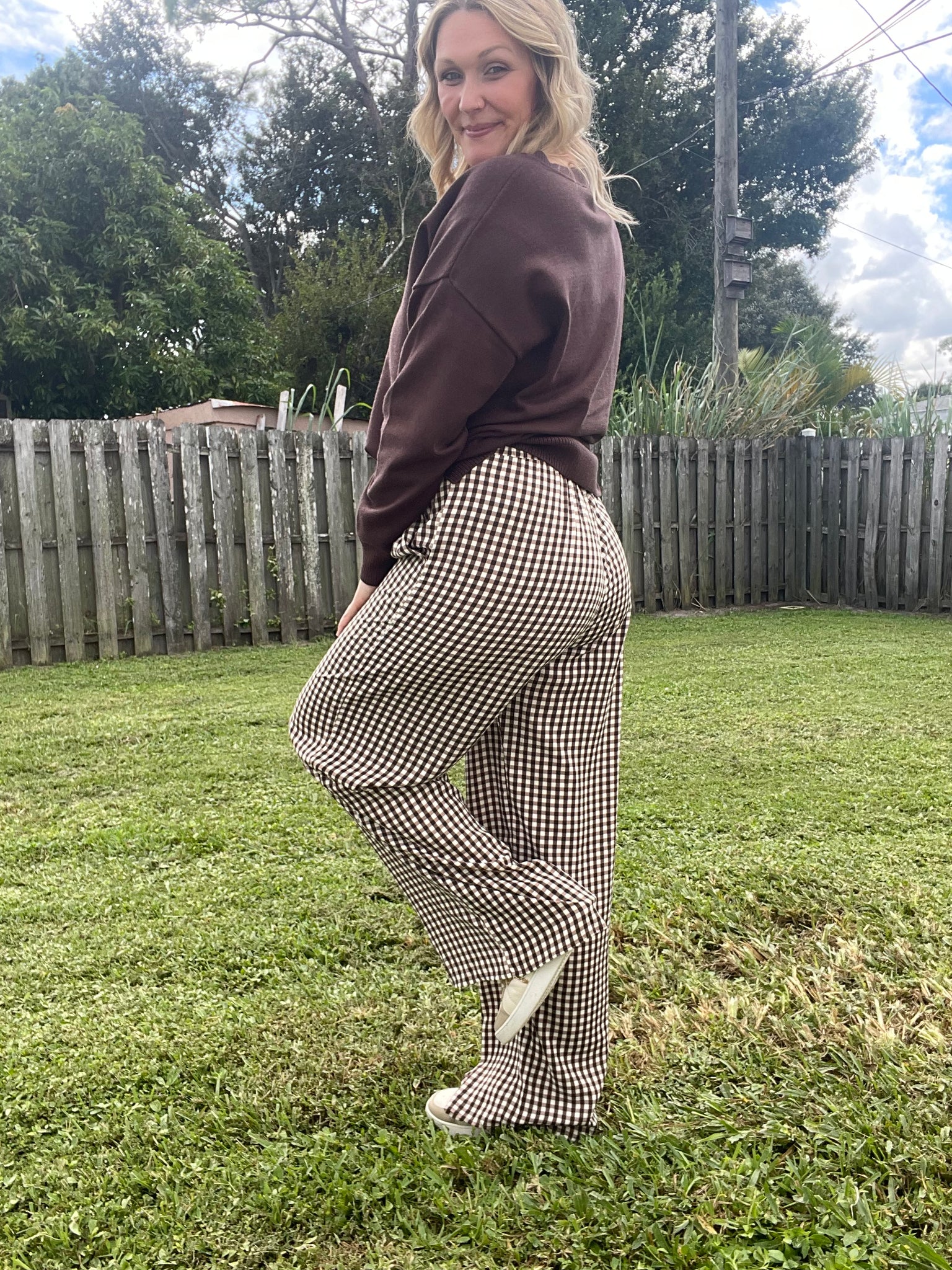 Chestnut Check Trousers