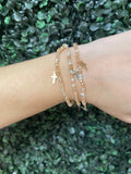 Cross Gold Charm Bracelet Stack Set