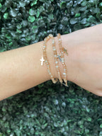 Cross Gold Charm Bracelet Stack Set