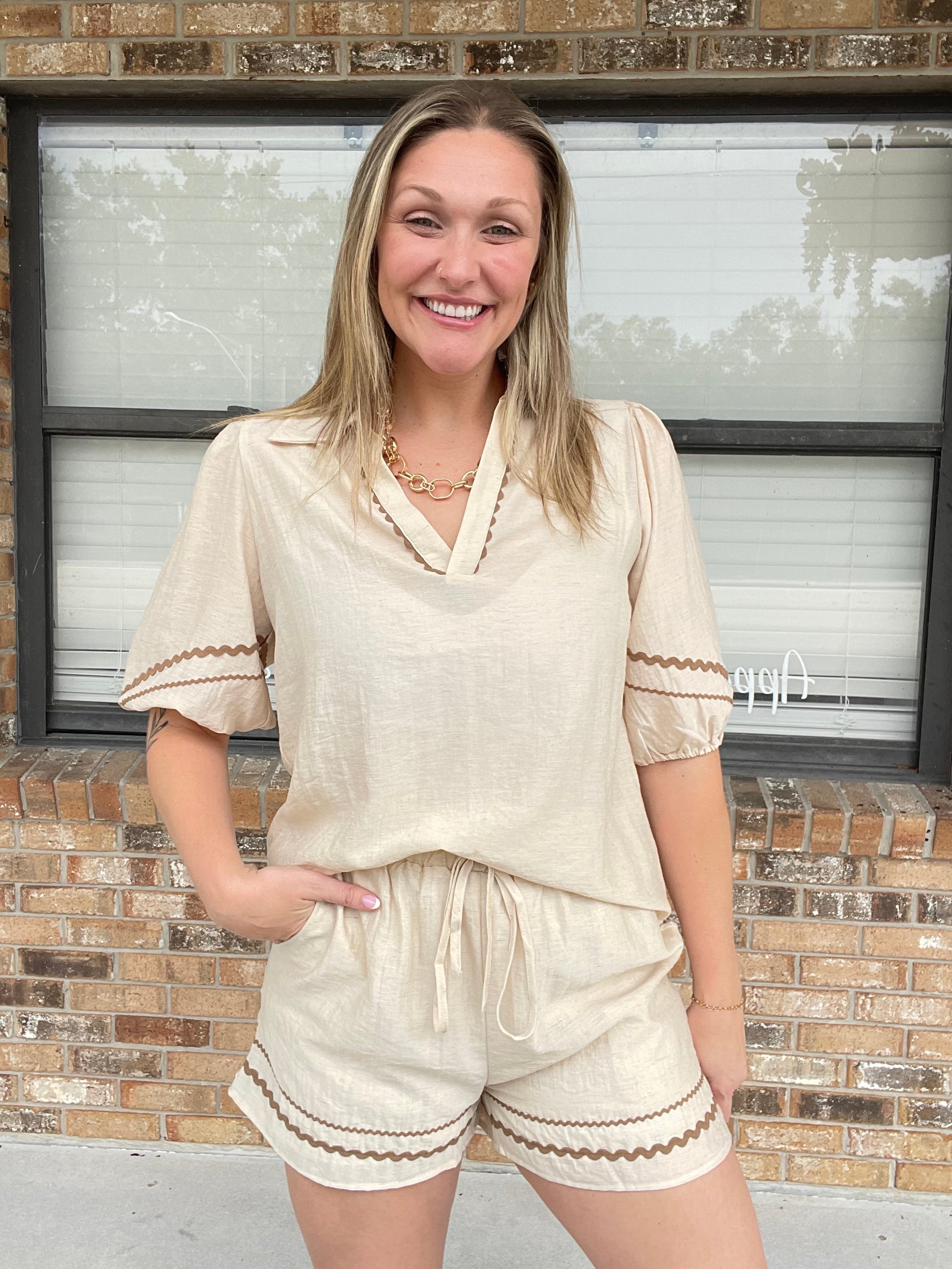 Autumn Stroll Linen Blouse
