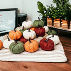 Beige mini pumpkin decoration