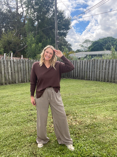Chestnut Check Trousers