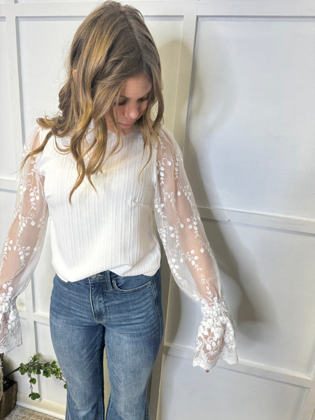 Beatrice Lace Sleeve Blouse