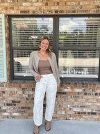 Ivory Garden Barrel Jeans
