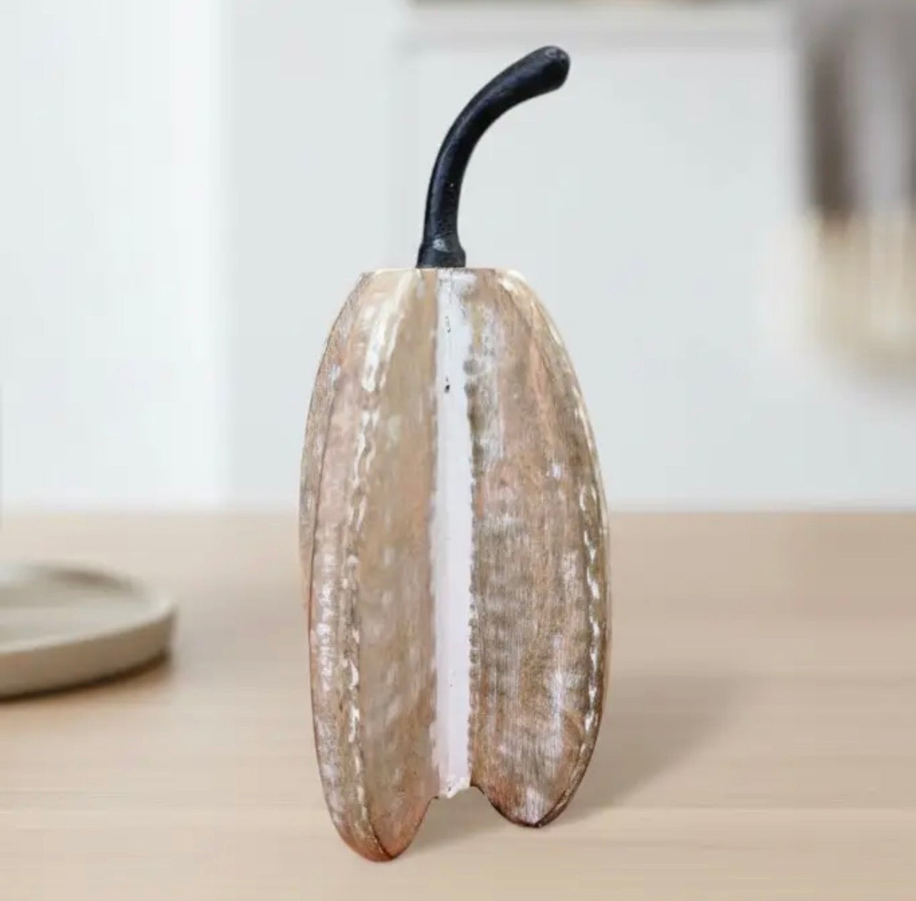 Small Whittled Pumpkin Decor