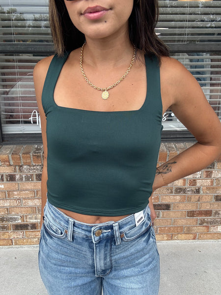 Cropped Hunter Green Tank