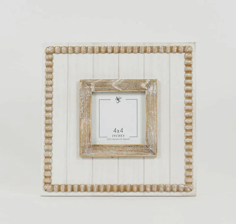 10x10 wood beaded photo frame