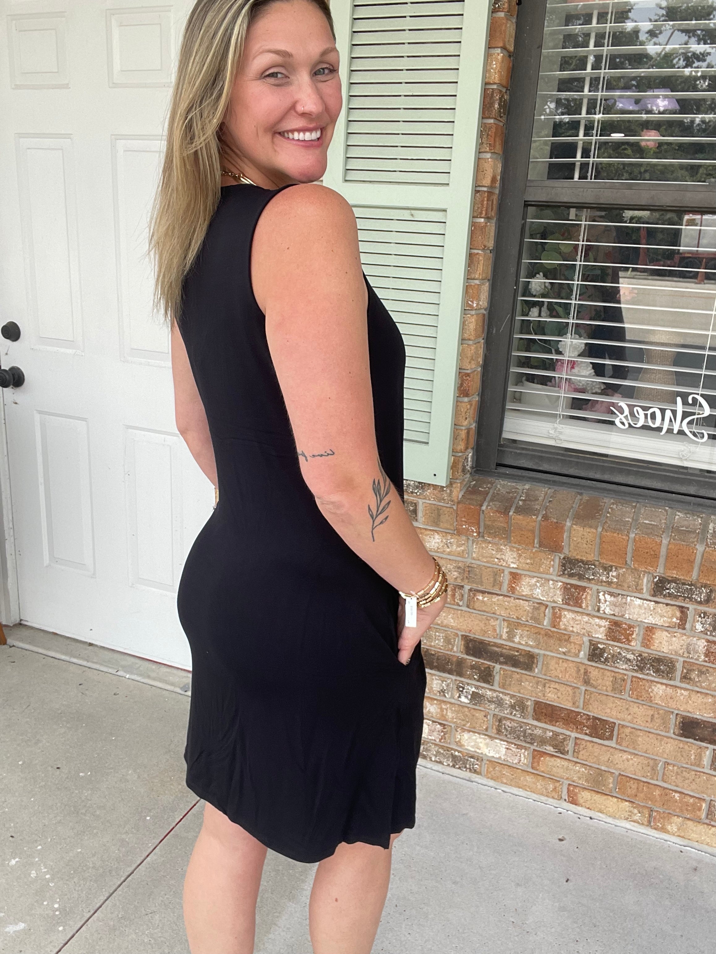 Black Basic Swing Dress