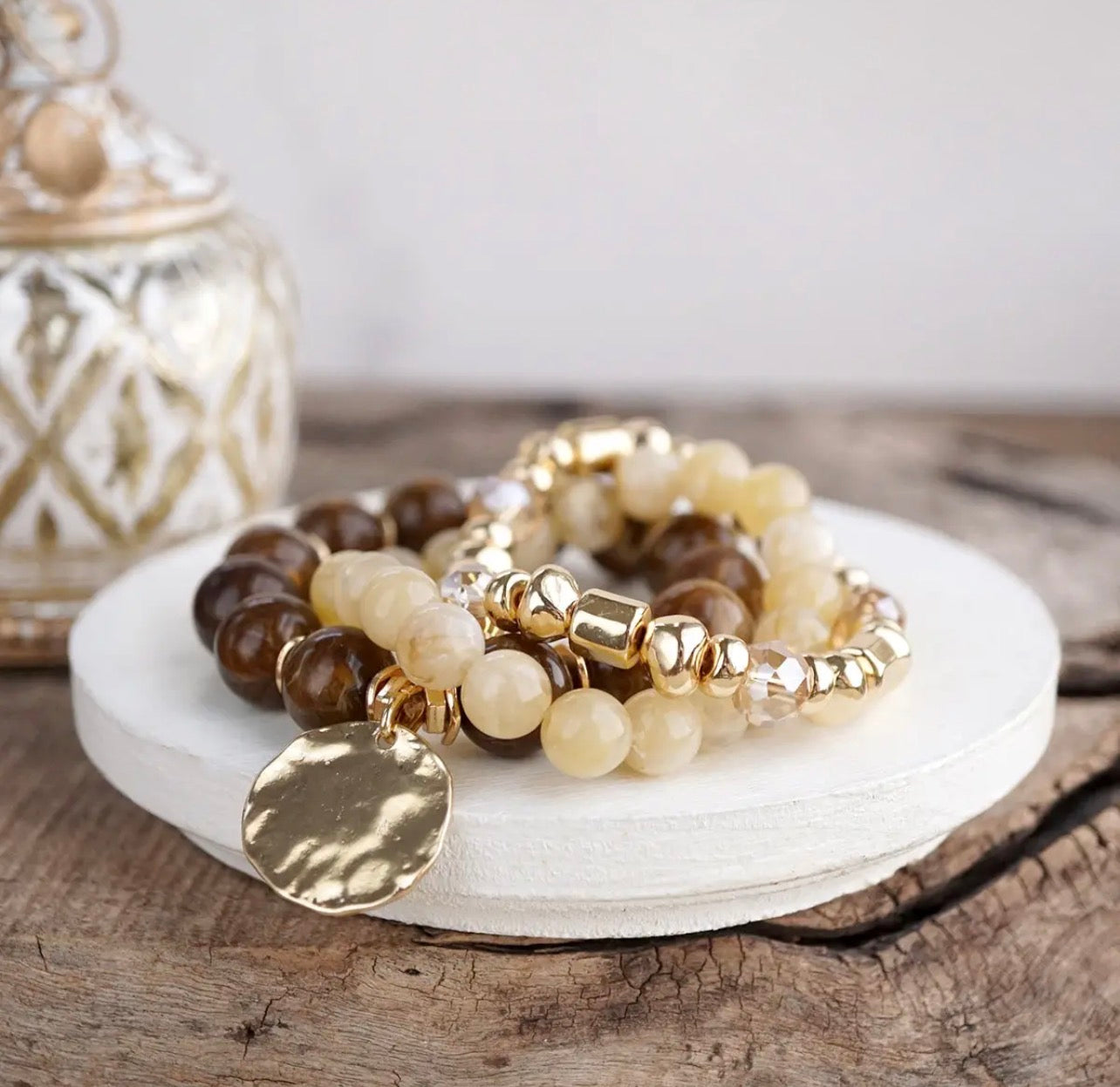 Crisp Brown set of 3 bracelet