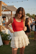Creme Lace Ruffle Skort