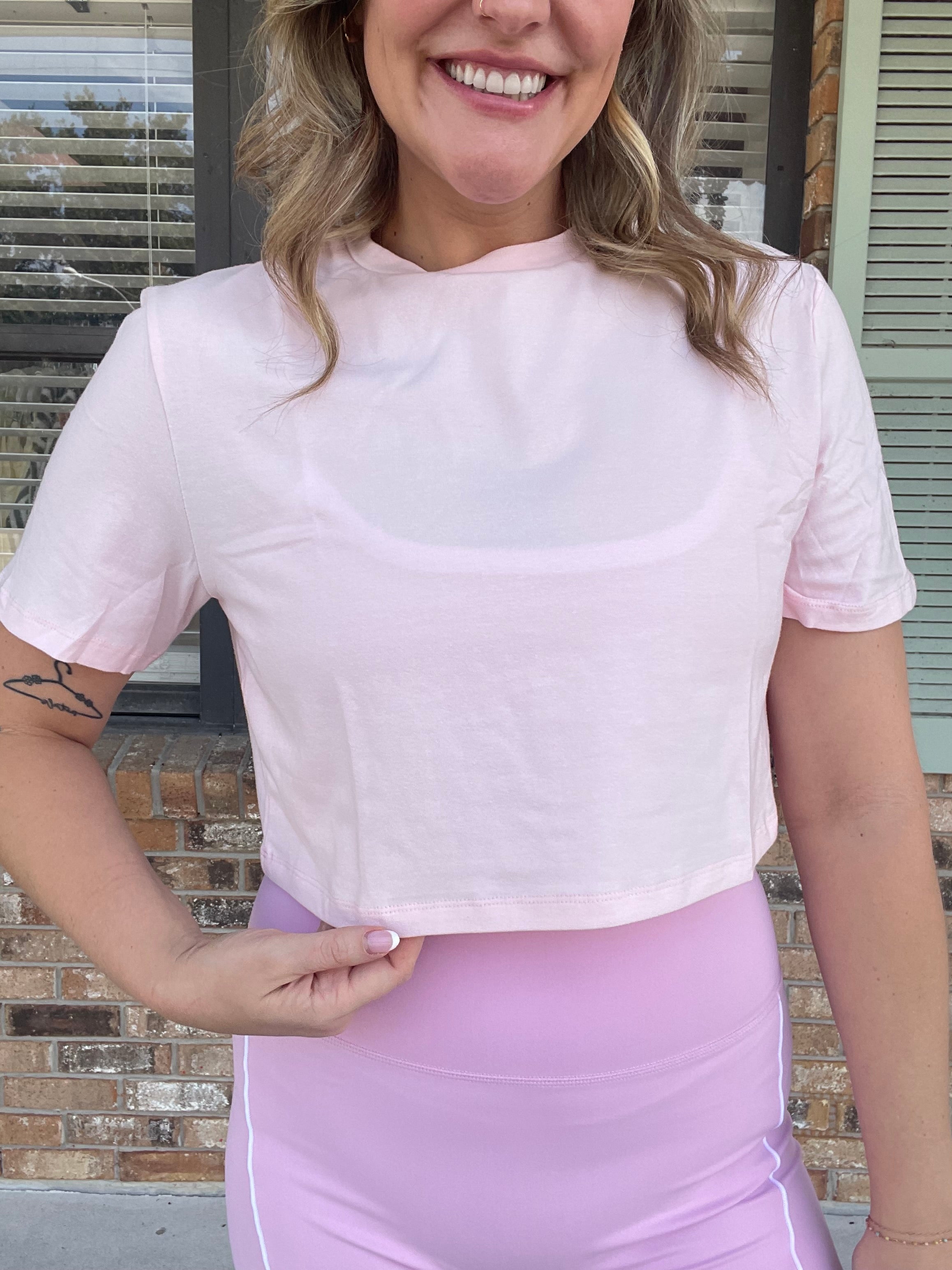 Baby Pink Active Crop Top