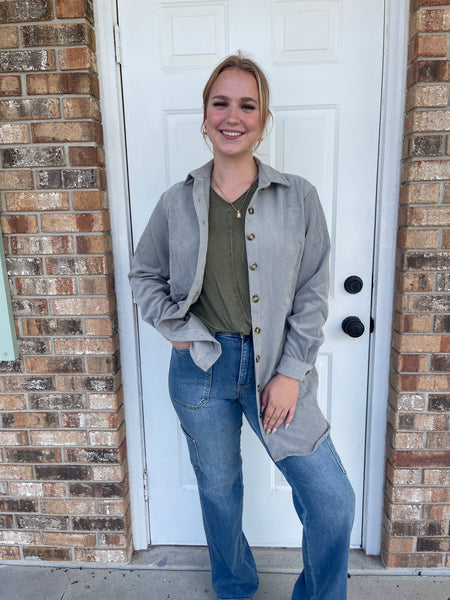 Heather Grey Shacket