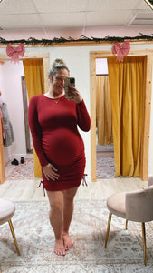 Burgundy Maternity Dress