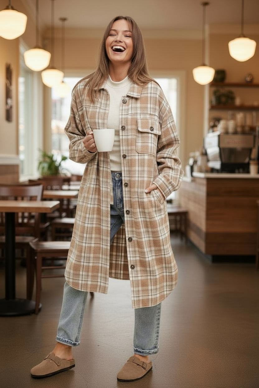 Mocaccino Plaid Shacket