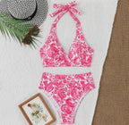 Coral Crush Bikini High Waisted Bottoms
