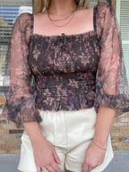Moody Blooms Mesh Top