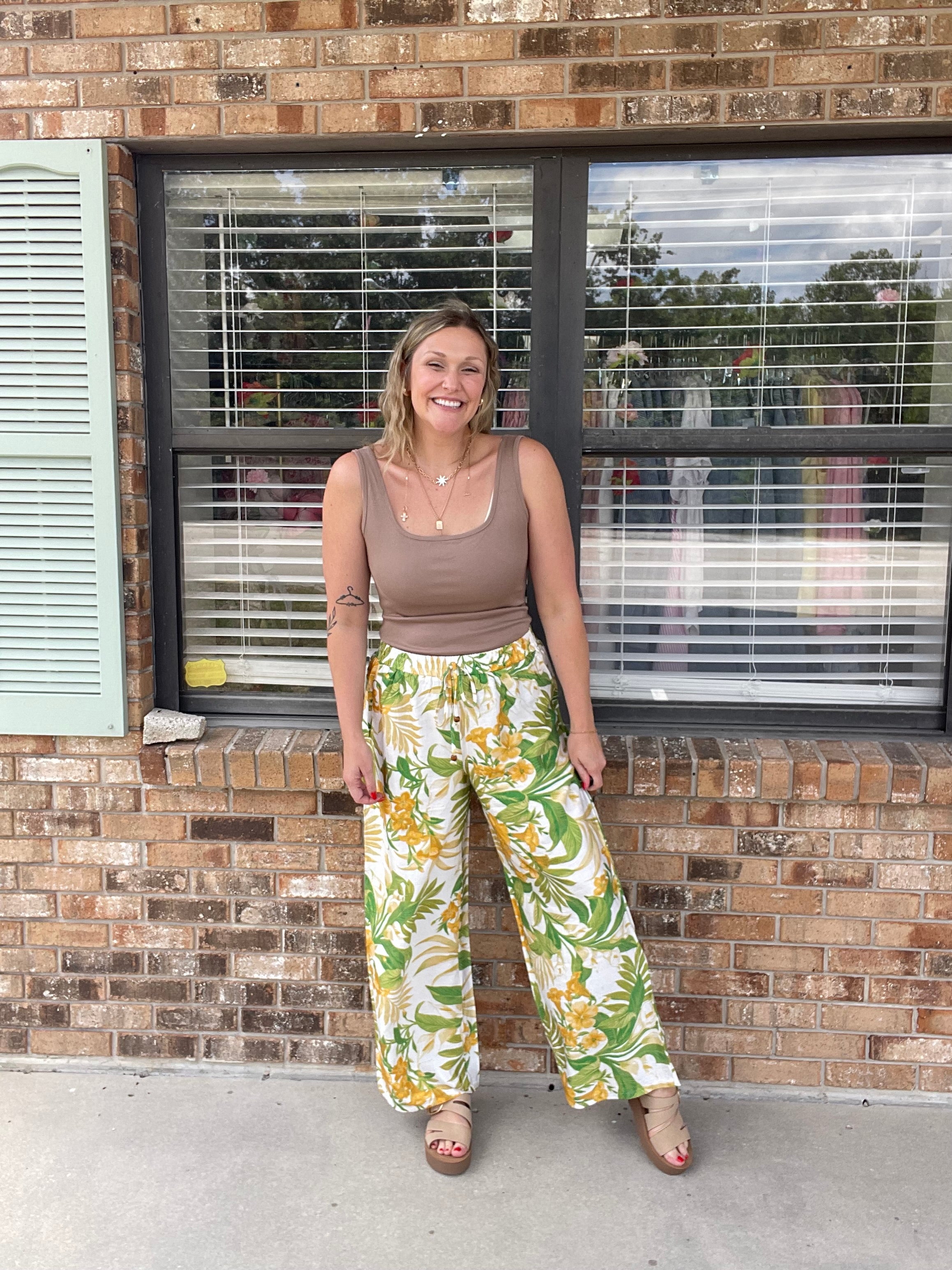 Golden Palm Pants