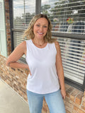 White Crepe Tank