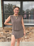 Latte Run Taupe Skort