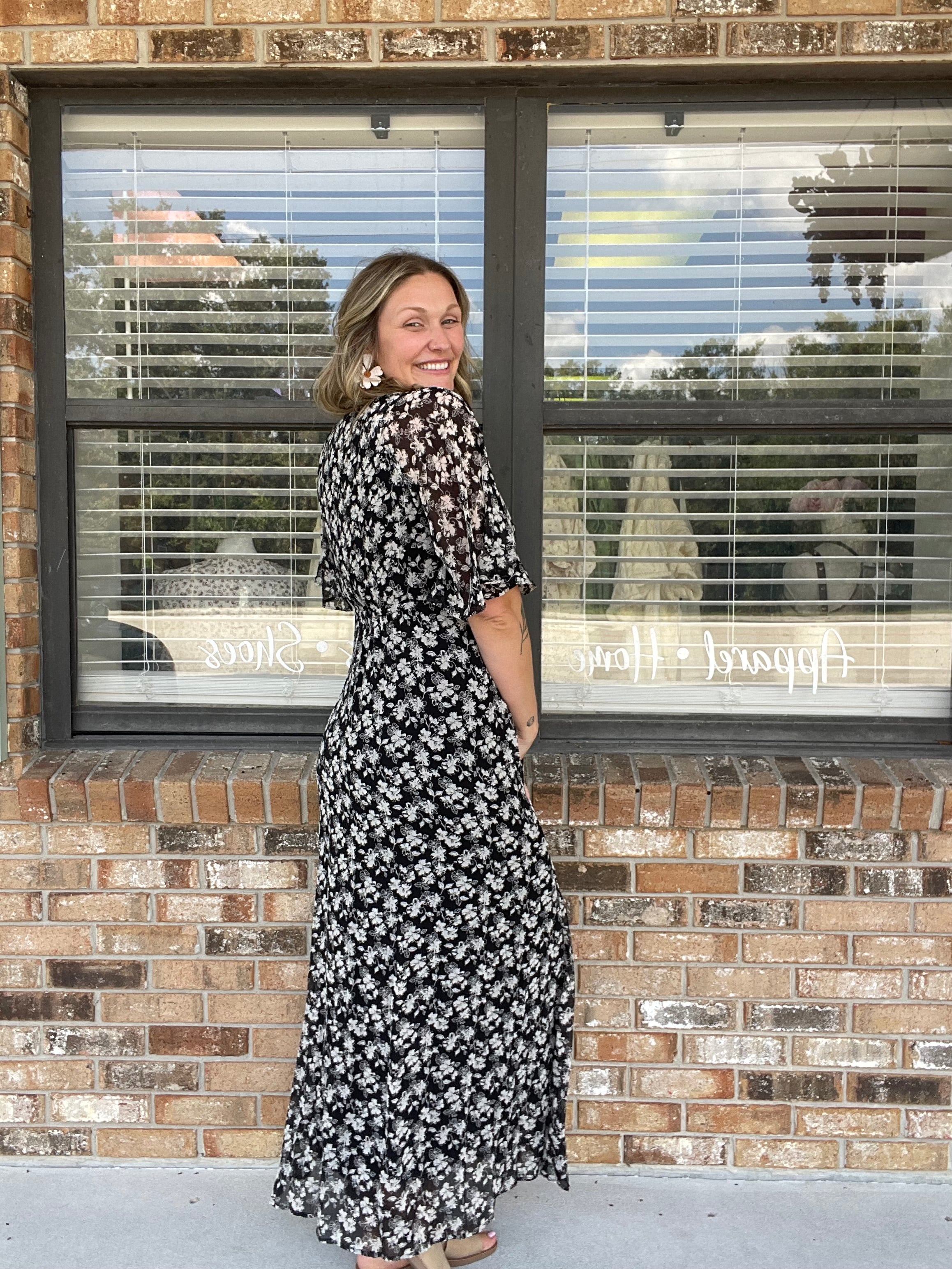 Black Beauty Floral Maxi Dress
